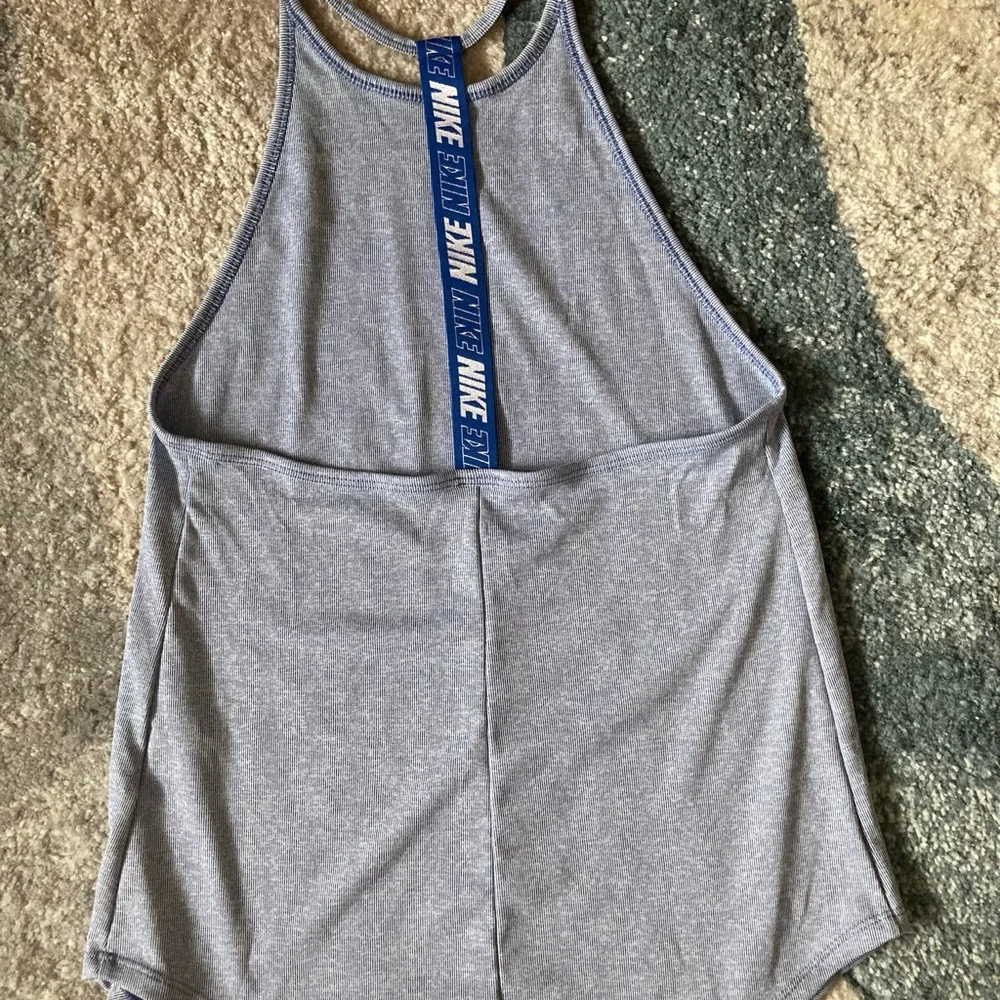 Nike blue and white striped racer back tank top - Picture 2 of 3